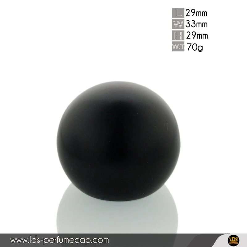 Black Matt Spherical Round Ball Shape Perfume Zamac Cap